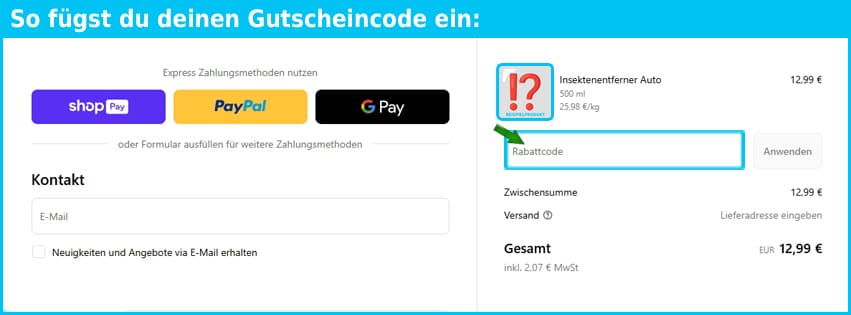 grizzlyclean Gutschein einfuegen und sparen blau