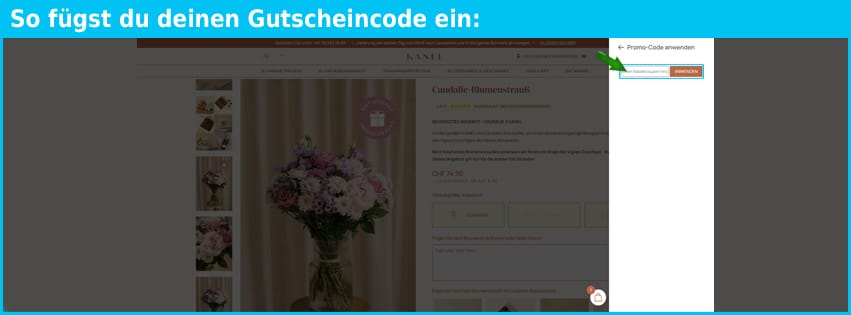 kanel Gutschein einfuegen und sparen blau