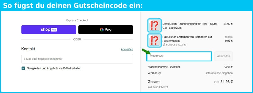 powerpets Gutschein einfuegen und sparen blau