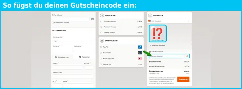 shirttuning Gutschein einfuegen und sparen blau