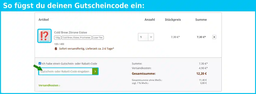 1000tees Gutschein einfuegen und sparen blau
