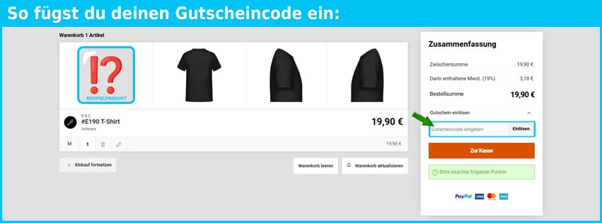 bandyshirt Gutschein einfuegen und sparen blau