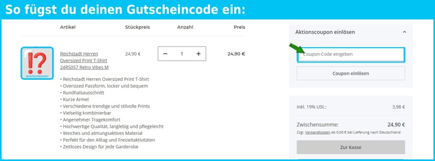 bans24 Gutschein einfuegen und sparen blau