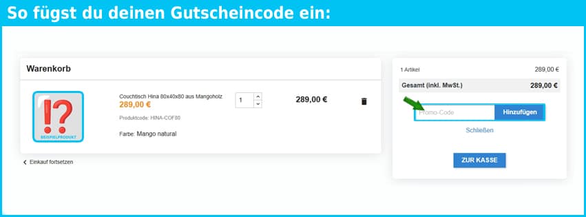 lakshmi Gutschein einfuegen und sparen blau