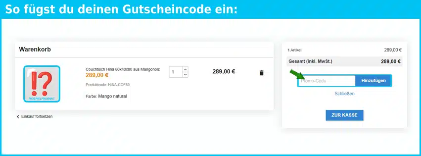 lakshmi Gutschein einfuegen und sparen blau
