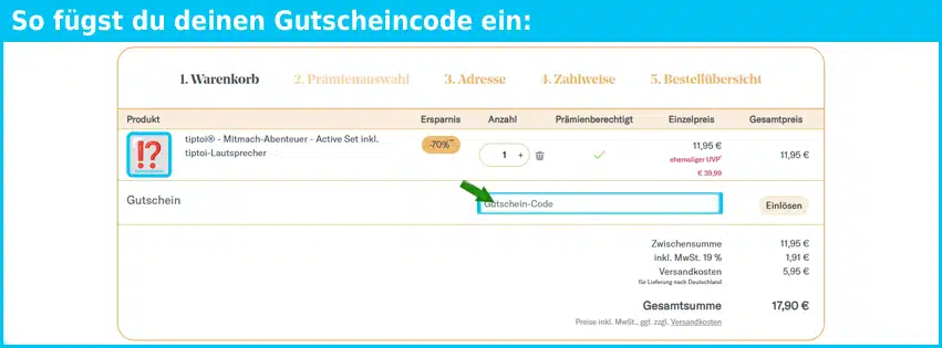 lilleberga Gutschein einfuegen und sparen blau