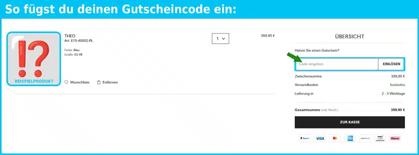 lloyd Gutschein einfuegen und sparen blau
