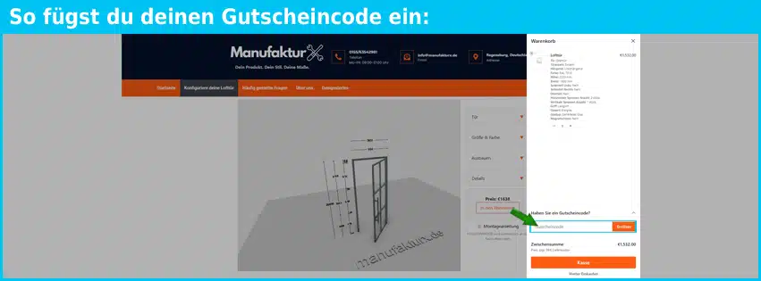 manufakturx Gutschein einfuegen und sparen blau