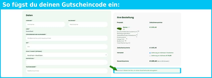 mastergrass Gutschein einfuegen und sparen blau