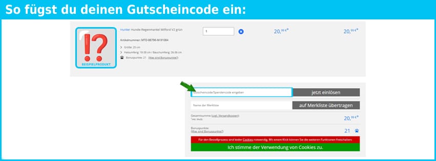 meintierdiscount.de Gutschein einfuegen und sparen blau