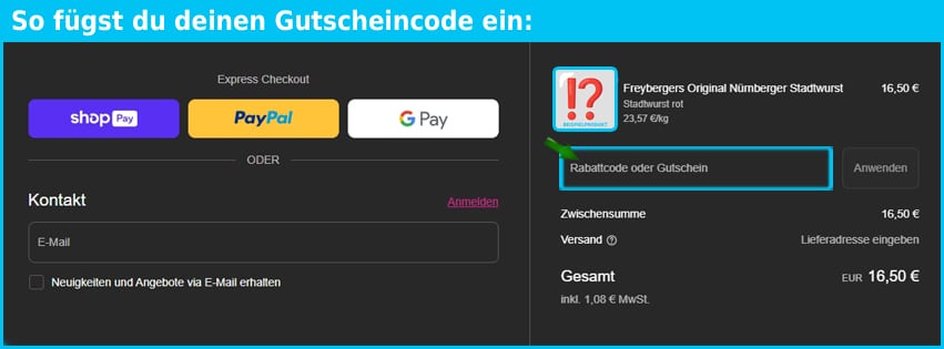 mf58 Gutschein einfuegen und sparen blau