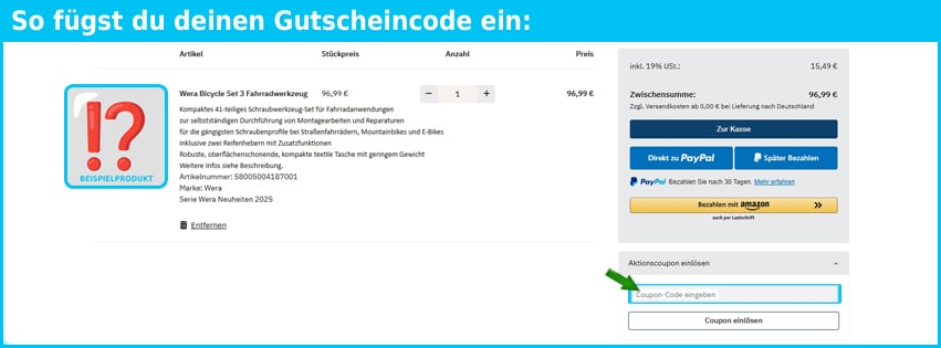 toolchest Gutschein einfuegen und sparen blau