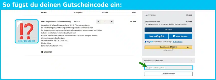 toolchest Gutschein einfuegen und sparen blau