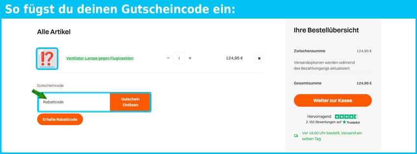 ungeziefershop.de Gutschein einfuegen und sparen blau