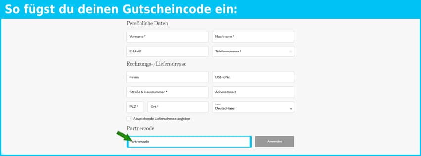 casarista Gutschein einfuegen und sparen blau