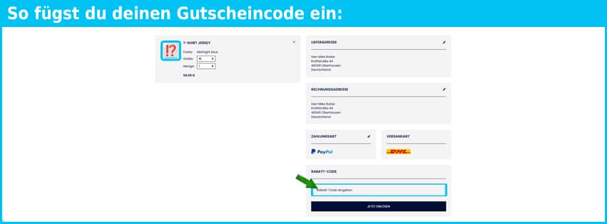 hechter Gutschein einfuegen und sparen blau