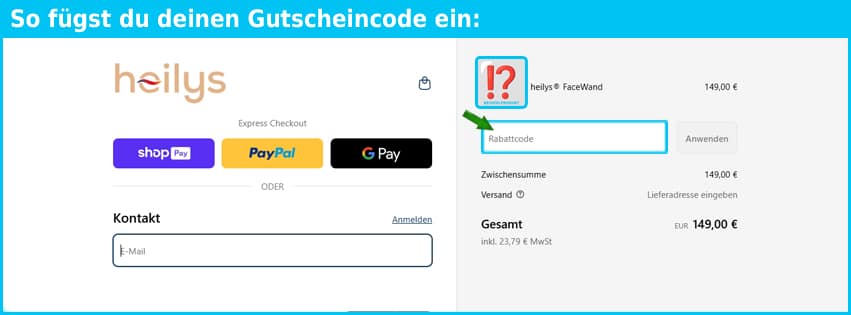heilys Gutschein einfuegen und sparen blau