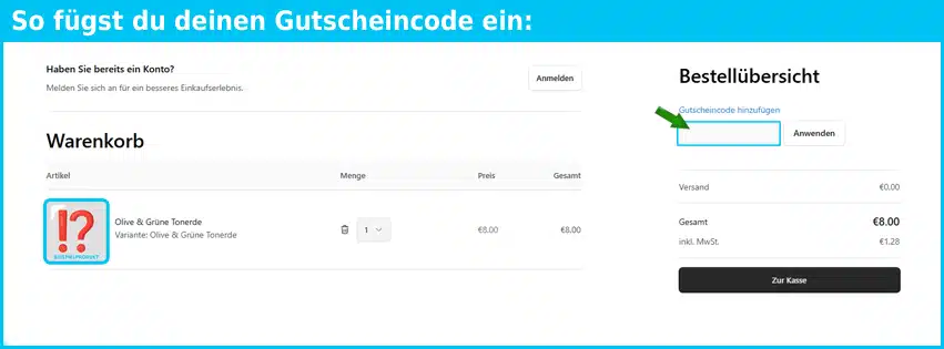 naturbrocken Gutschein einfuegen und sparen blau