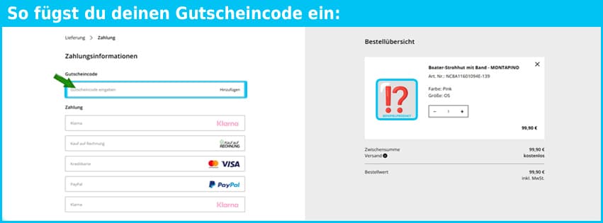 nicowa Gutschein einfuegen und sparen blau