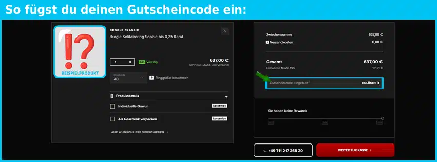 brogle Gutschein einfuegen und sparen blau