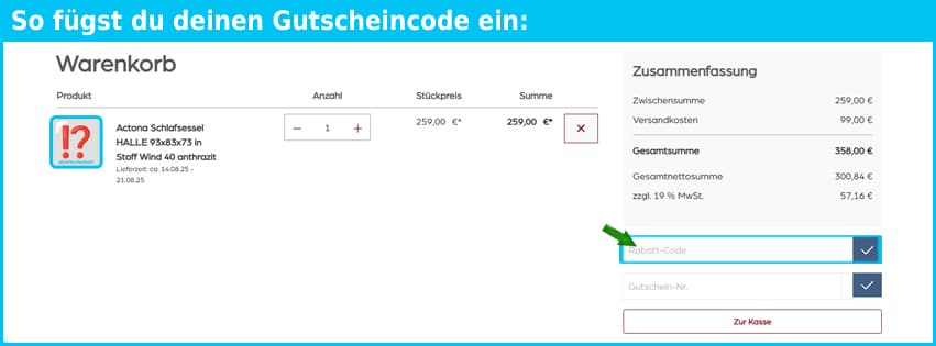 buss Gutschein einfuegen und sparen blau