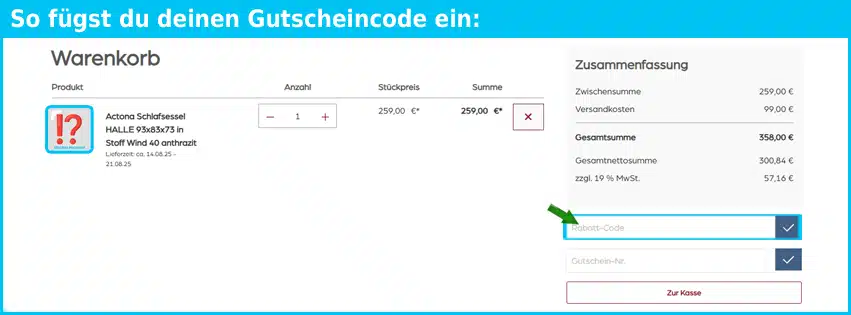 buss Gutschein einfuegen und sparen blau