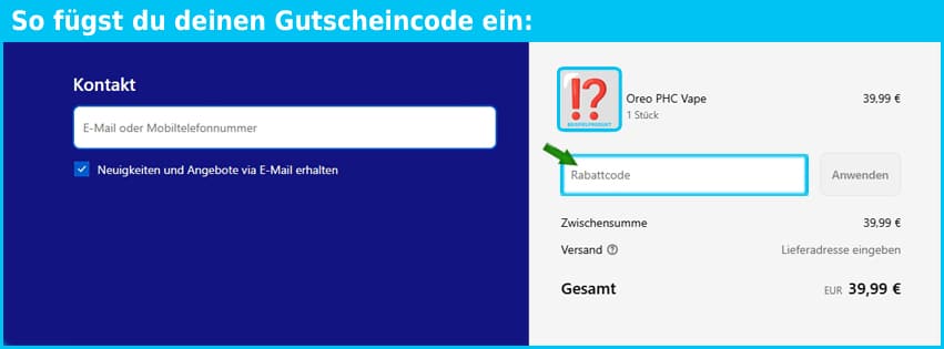 happyflower Gutschein einfuegen und sparen blau