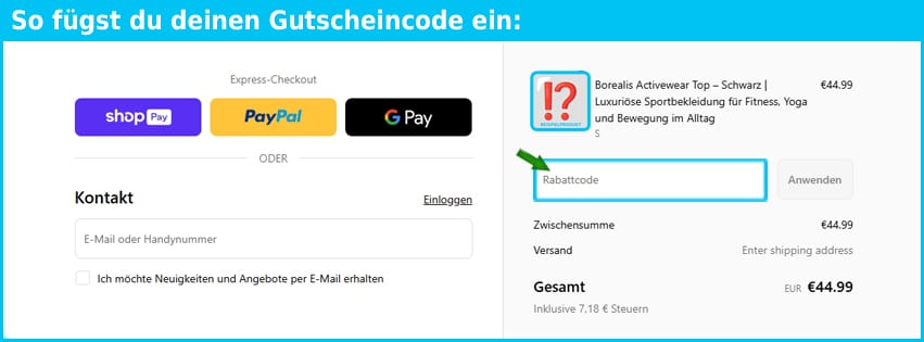 maverasport Gutschein einfuegen und sparen blau