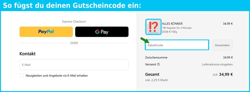 nutori Gutschein einfuegen und sparen blau
