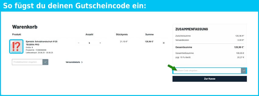 pch-shop Gutschein einfuegen und sparen blau