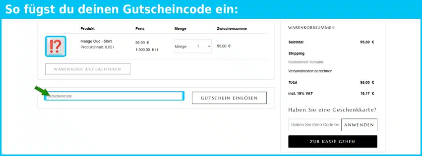 nichestory Gutschein einfuegen und sparen blau