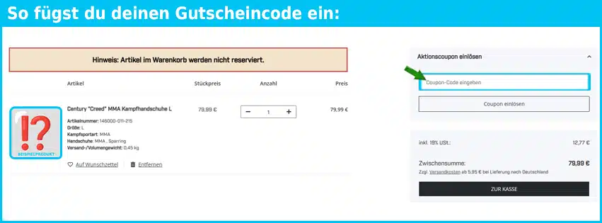 century Gutschein einfuegen und sparen blau