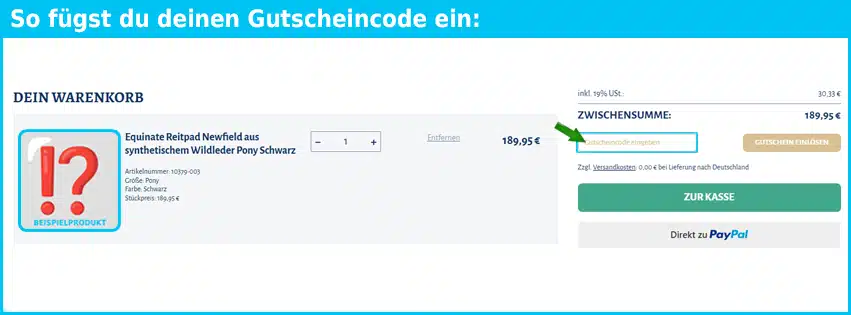 equinate Gutschein einfuegen und sparen blau