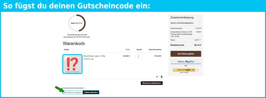 fiedlers-fischmarkt Gutschein einfuegen und sparen blau