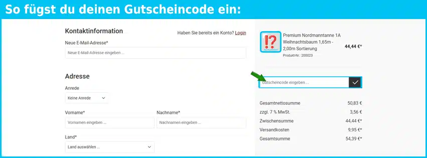 kaisertanne.de Gutschein einfuegen und sparen blau