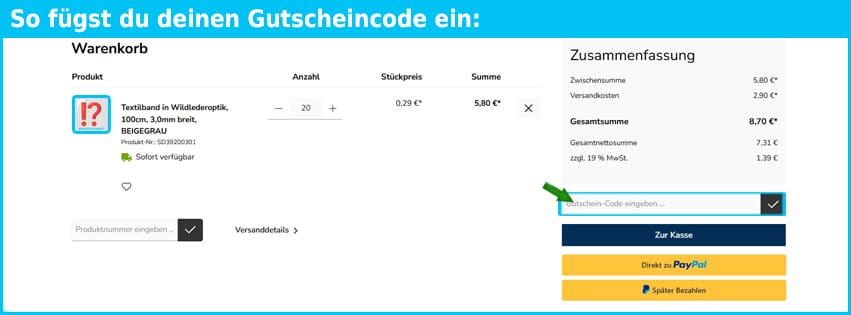 lederband-hamburg.de Gutschein einfuegen und sparen blau