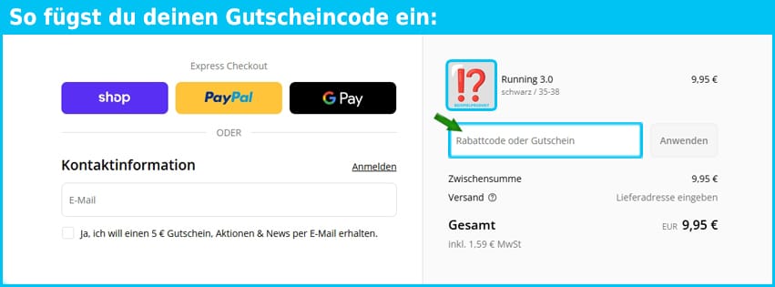lenz Gutschein einfuegen und sparen blau