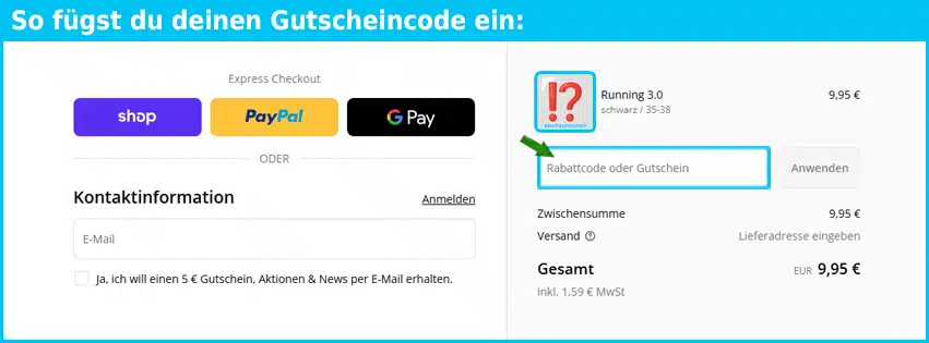 lenz Gutschein einfuegen und sparen blau
