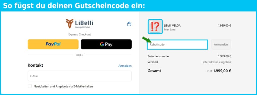 libelli Gutschein einfuegen und sparen blau