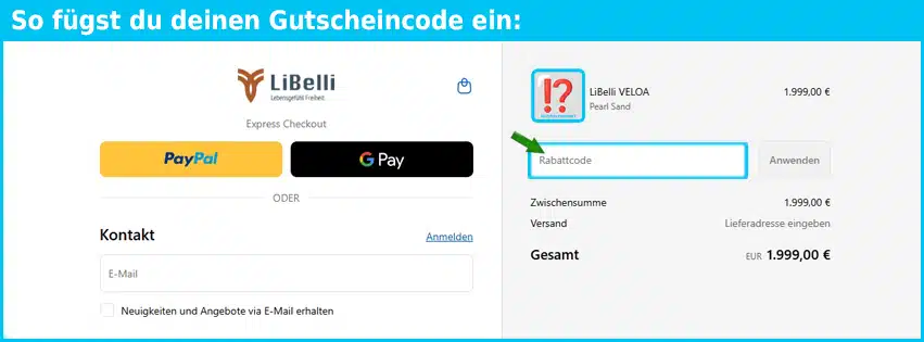 libelli Gutschein einfuegen und sparen blau