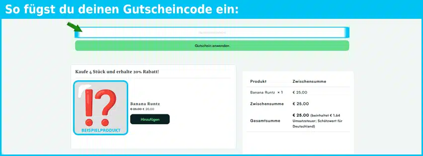 lig.shop Gutschein einfuegen und sparen blau