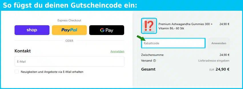 lumenahealth Gutschein einfuegen und sparen blau