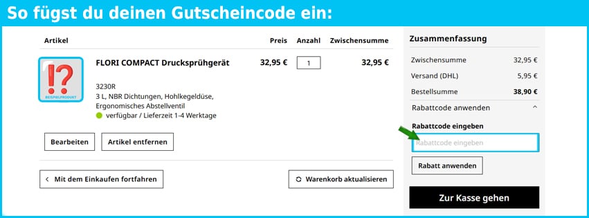 mesto Gutschein einfuegen und sparen blau