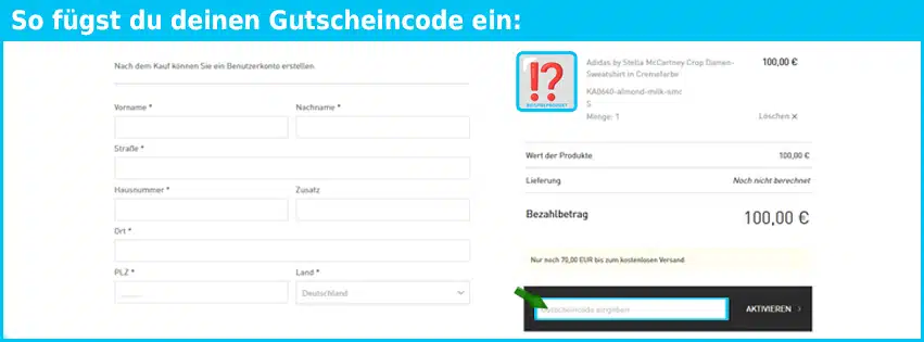 sportofino Gutschein einfuegen und sparen blau