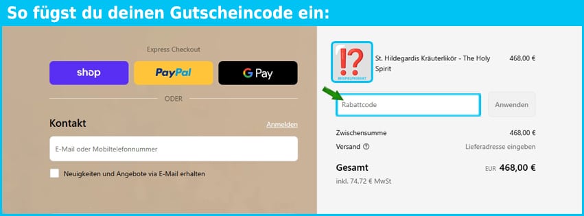 ufergoldbeverages Gutschein einfuegen und sparen blau