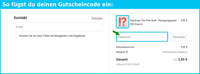 viralcleaning Gutschein einfuegen und sparen blau