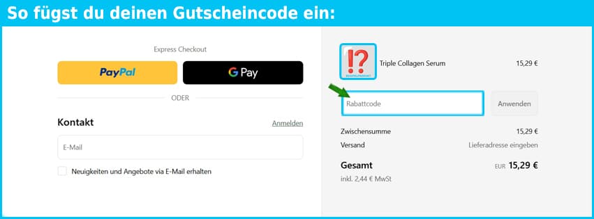 bitnanalab Gutschein einfuegen und sparen blau
