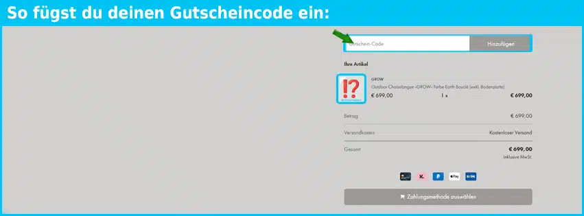 blomus Gutschein einfuegen und sparen blau