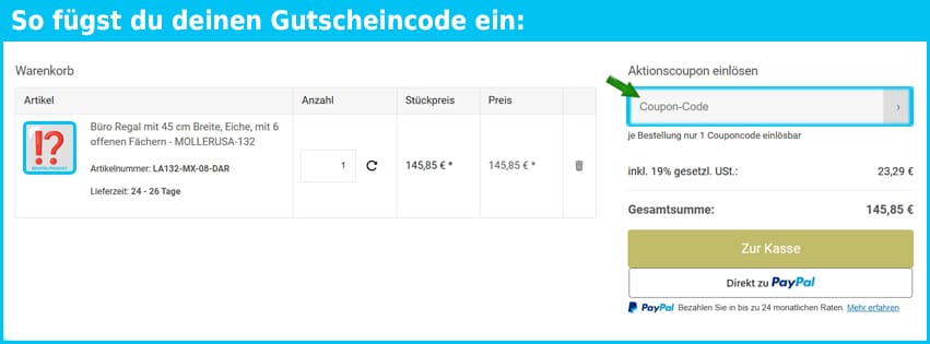 lomado Gutschein einfuegen und sparen blau