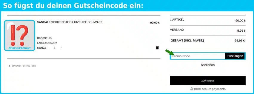 obishoes Gutschein einfuegen und sparen blau